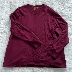 Burgundy Polo Ralph Lauren Long Sleeve Bug and Talk XXL